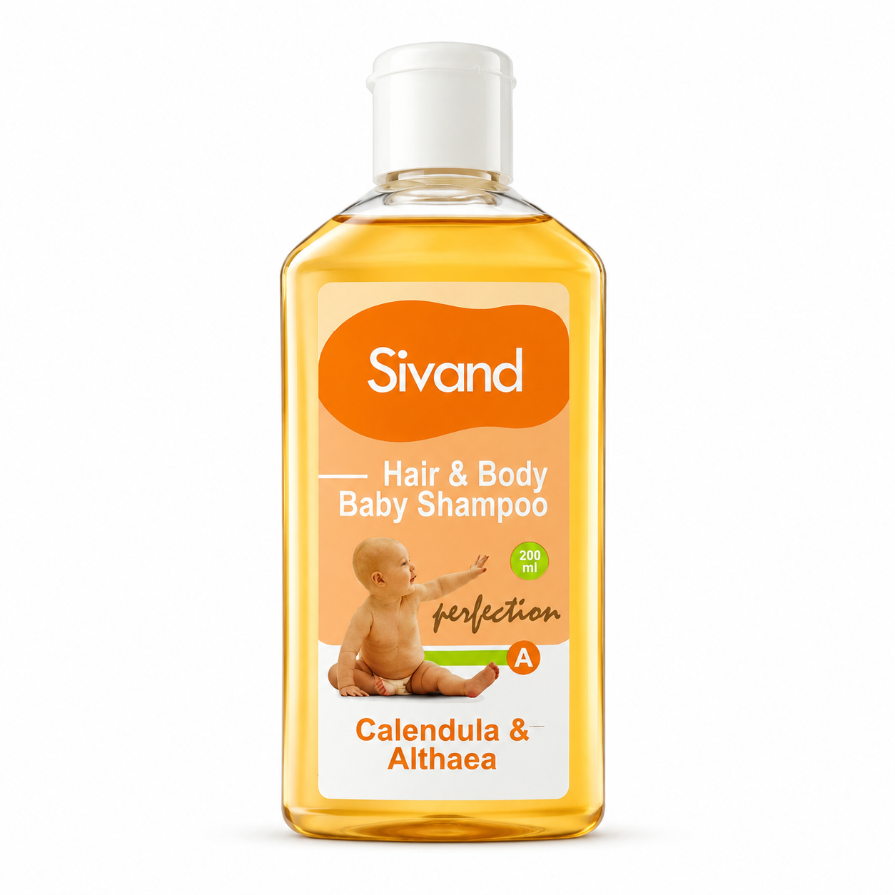 شامپو سر و بدن کودک سیوند مدل Calendula & Althaea حجم ۲۰۰ میل