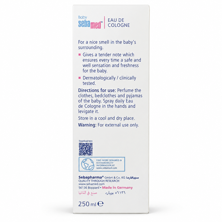 ادکلن کودک سبامد (Sebamed) اورجینال مدل Baby Eau De Cologne - حجم 250 میلی لیتر