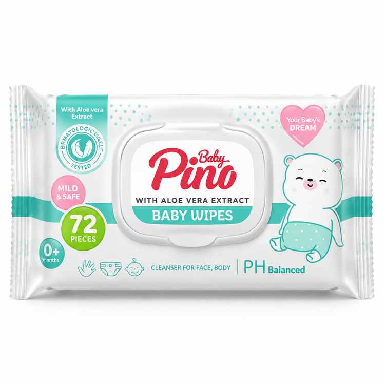 پخش عمده دستمال مرطوب پینو بیبی (Pino Baby) 72 عددی | قیمت همکاری ویژه + تامین مستقیم